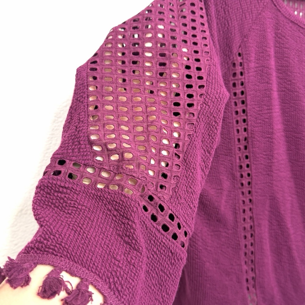 NWT Anthropologie‎ Olanda Tasselled Purple Crochet Knit Boho Top Small Boho - Picture 7 of 16